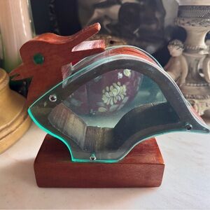 Vintage Wooden Plexiglass Animal Bank — Signed Anthony J. Recckio